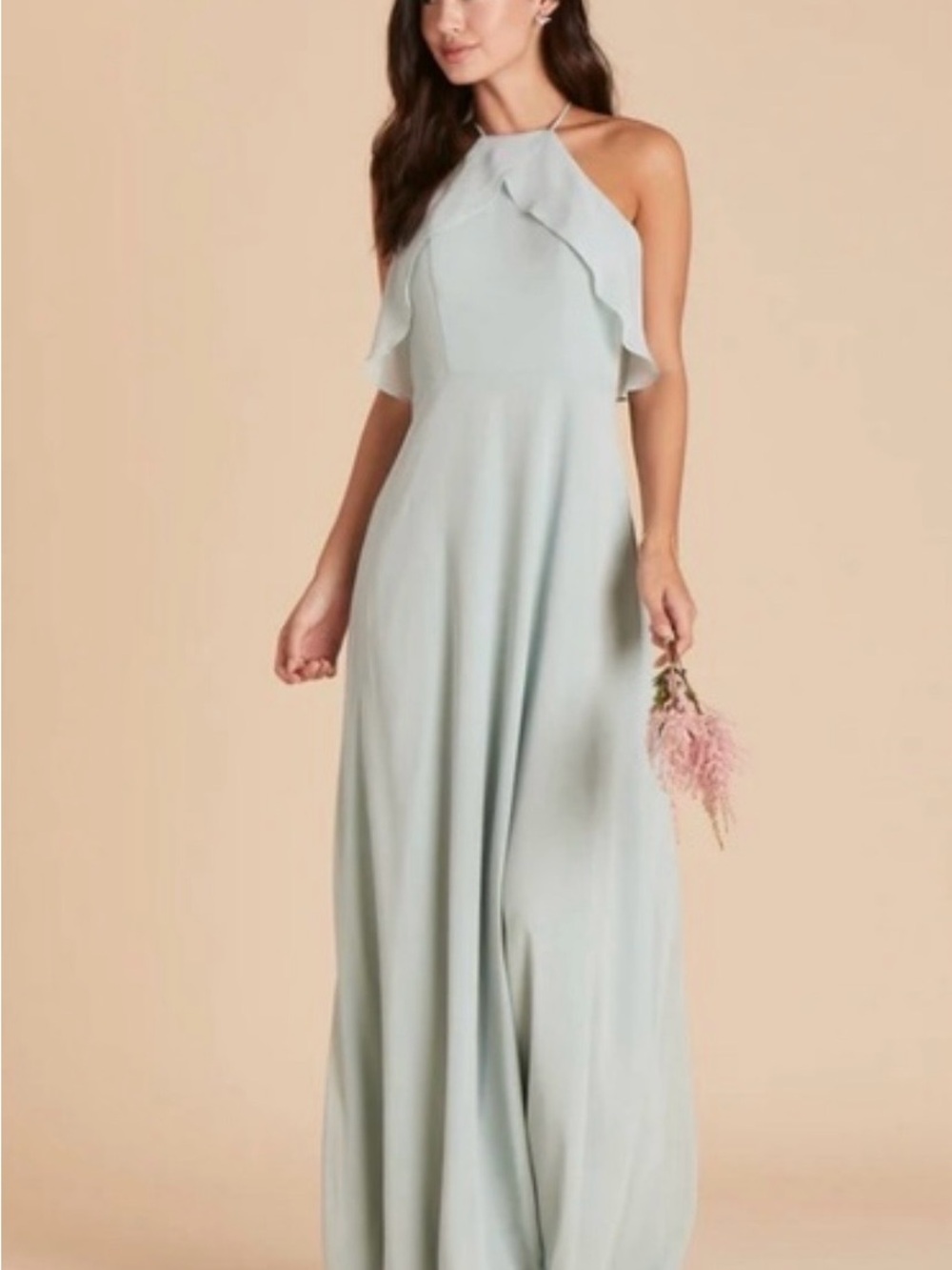 Birdy Grey Halter Maxi Dress in Sage Green